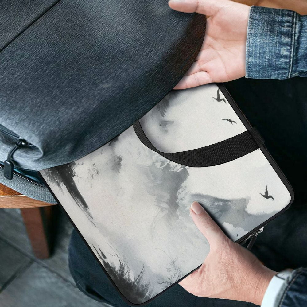 JRXY Birds Mountains Mist Neoprene Laptop Bag Diving Fabric Tablet Cover Protective Handle Case 15inch