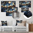 thumbnail image 4 of Designart "Blue Bridge Urban Reflections Pointillism" Architecture Metal Art Print, 4 of 5
