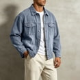 thumbnail image 6 of qafoshin Mens Denim Jacket Classic Long Sleeve Lapel Jean Coat Casual Button Down Trendy Denim Tops, 6 of 6