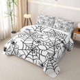 thumbnail image 3 of Feelyou Halloween Spider Web Quilt Full, Spooky Animal Full Bedspread Sets, Black White, 3 Pieces, 1 Comforter and 2 Pillowcases, 3 of 7