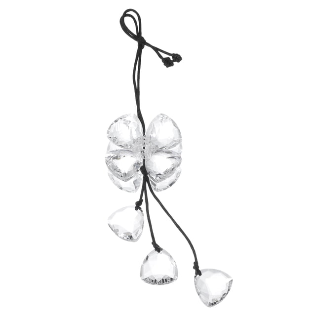 Accesorios de colgante para espejo retrovisor de coche de mariposa de cristal artificial transparente blanca de Unique Bargains 1 Pcs