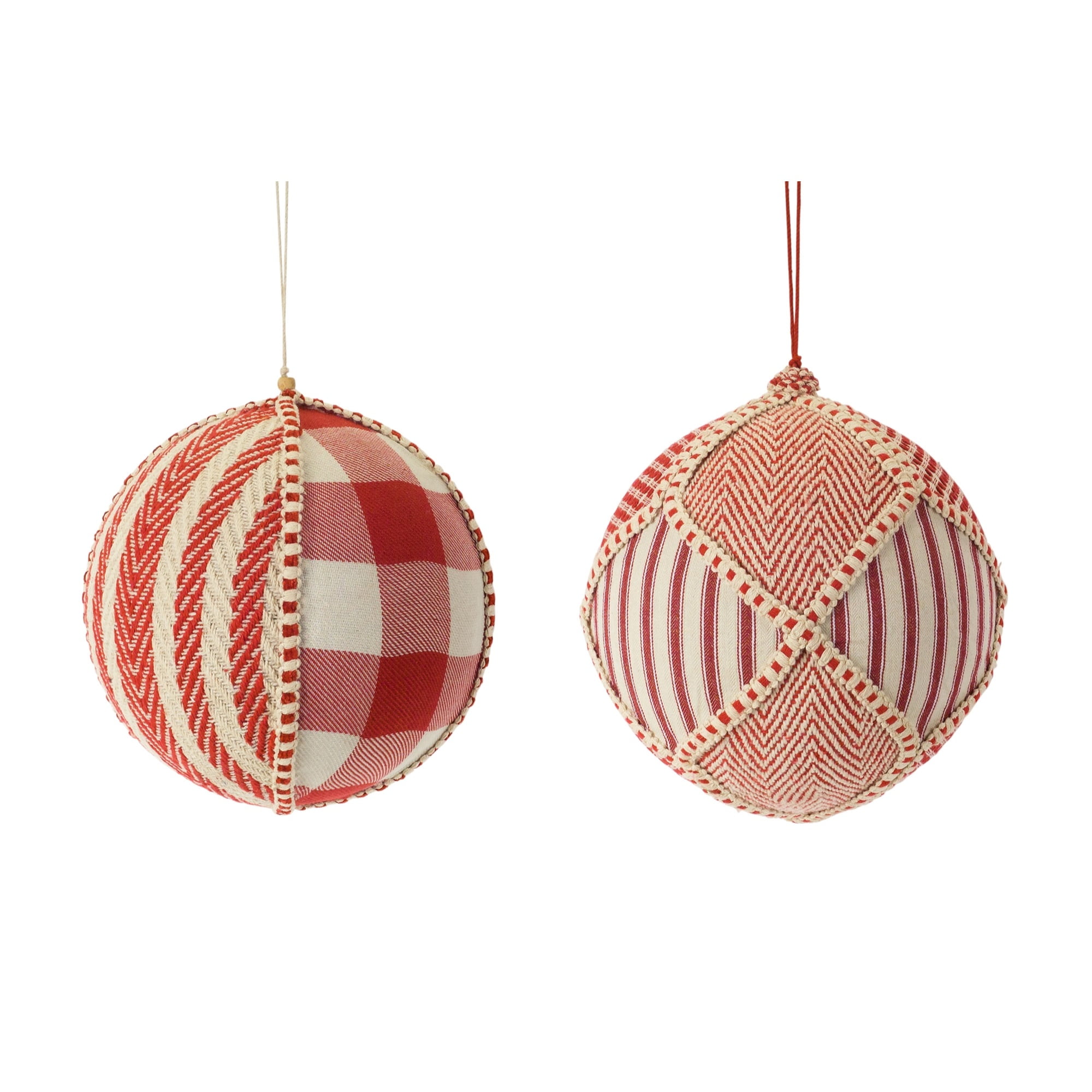 Ball Ornament (Set of 2) 8.5"H Plastic/Fabric