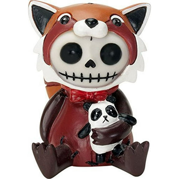 Ebros Furrybones Reddington The Red Panda Hooded Skeleton Monster Collectible Sculpture Decorative Toy