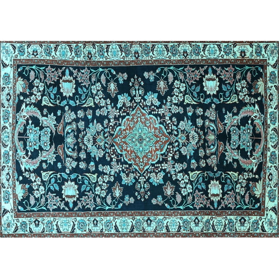 Ahgly Company Indoor Rectangle Animal Light Blue Traditional Area Rugs, 8' x 12'