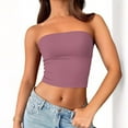thumbnail image 7 of AKOEE Cotton Bandeau Tube Tops for Women Teens Y2k Cropped Going Out Tee Club Sleeveless Casual Base Undershirt (XL, Watermelon Red), 7 of 7
