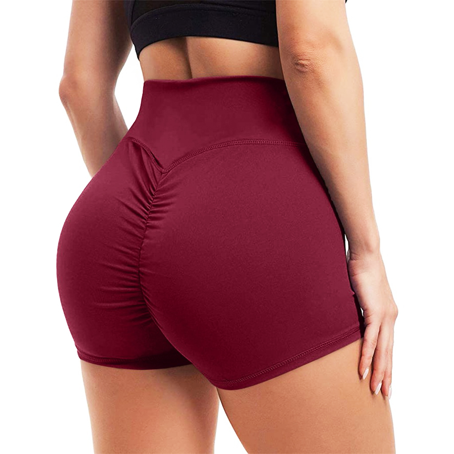 red high waisted spandex shorts