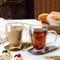 thumbnail image 4 of Taza para Cafe Doble pared Vidrio 350 ml (4 Piezas),Tazas para Cafe Espresso con Asa,Vasos pared Vidrio Transparentes para Capuchino,Caf&eacute; Expreso,T&eacute;,Ideales para Regalo, 4 of 8
