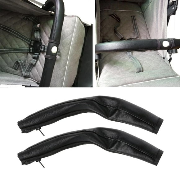 Funda extraíble con cremallera para cochecito, funda de cuero Artificial, accesorios, reemplazo protector para cochecito Negro Salvador Cubierta del reposabrazos del cochecito