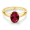 thumbnail image 2 of Gem Stone King 2.00 Ct Oval Red Created Ruby 10K Yellow Gold Ring, 2 of 4