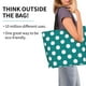 thumbnail image 2 of Fotbe Teal And White Polka Dot Bolsa Tote Estética de Lona con Estampado para Mujer - Bolsa Reutilizable de Hombro Casual para Vacaciones, Compras, Trabajo y Gimnasio, 2 of 8