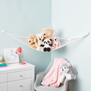 Mainstays White Mesh Hanging Toy Storage Organizer, 33x66 Inch