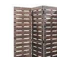 thumbnail image 3 of 4 Panel Wooden Room Divider with Horizontal Planks, Brown - Saltoro Sherpi, 3 of 6