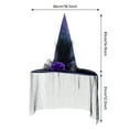 thumbnail image 2 of Witch Hat for Women Adult Witch Costume Halloween Gothic Hat with Veils Carnival Christmas Cosplay Party Accessory, 2 of 9
