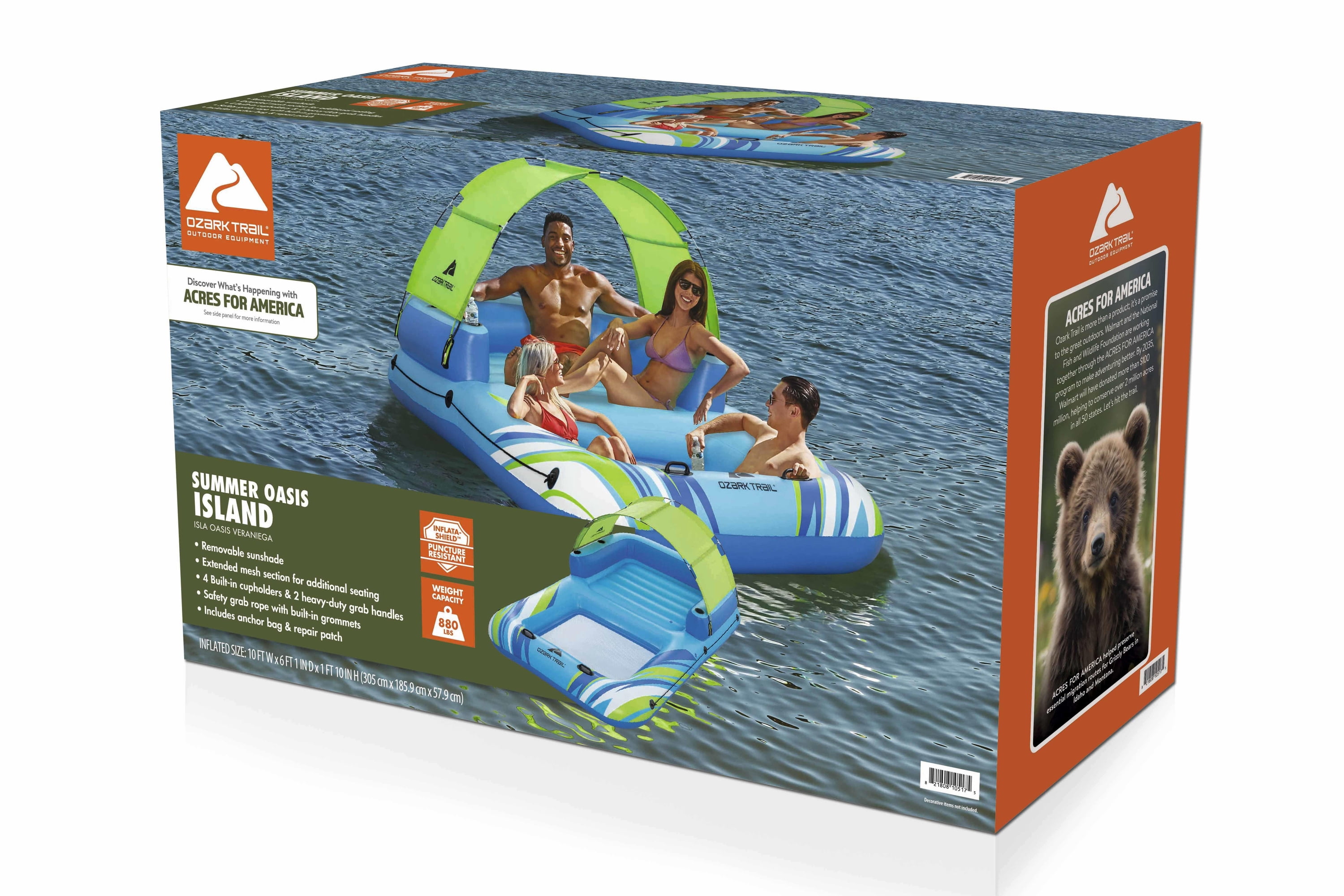 Ozark Trail Summer Oasis 4-Person Inflatable Island