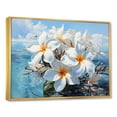 thumbnail image 2 of Designart "Radiant Golden Plumeria Blooms II" Plumeria Floater Framed Canvas Prints, 2 of 5
