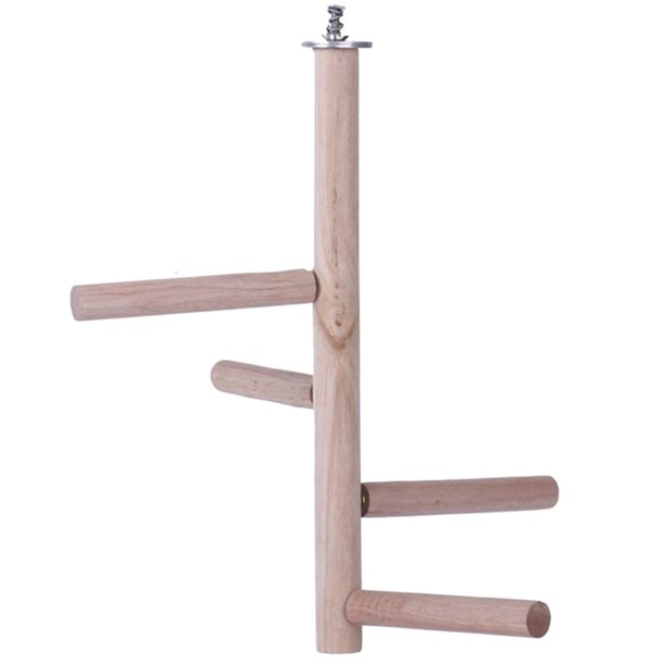 KAKOWELY Soporte de madera para pájaros, juguete para periquitos, juguete de madera para pájaros, percha para loros, soporte para loros