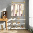 thumbnail image 2 of CNCEST 3 Shelfs Freestanding Garment Rack Gold Metal Clothes Display Stand Golden, 2 of 9