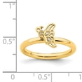 thumbnail image 4 of Diamond Sterling Silver Gold-Plated Butterfly Ring, 4 of 7