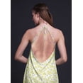 thumbnail image 4 of Bimba Feuilles Causal Long Dos Nu Licol Robe Femmes Imprimé BeachDress-Medium, 4 of 6