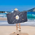 thumbnail image 2 of Yayeee Kids Hooded Towels Toddler Soft Absorbent Beach Bathing Wrap 50" x 23.5", White Planet, 2 of 5