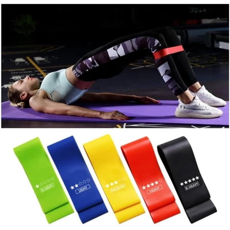 Resistance Workout Bands. 5 Levels of Resistance Bands for Working Out, Home Fitness, Stretching, Strength Training, Physical Therapy and Yoga