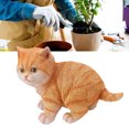 thumbnail image 1 of Adornos De Gatitos De Jardinería, Decoración De Jardín Al Aire Libre Duradera Con Lindo Gato Naranja Para Jardín, 1 of 8