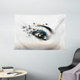 thumbnail image 1 of Eyelash Tapestry, Art Fashion Illustration with Hand Drawn Female Eye Dramatic Fantasy Look, Wall Hanging for Bedroom Living Room Dorm Decor, 60W X 40L Inches, Brown Black Green, by Ambesonne, 1 of 2