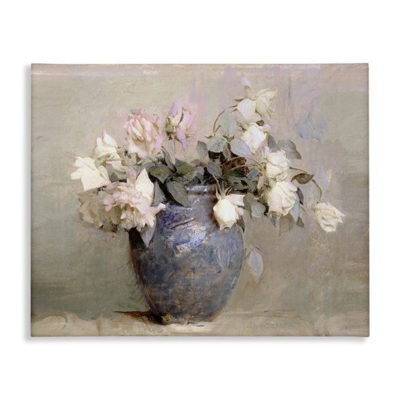 Stupell Industries Cottage Vintage Roses In Blue Vase Canvas Art, 20 x 16, by Leah Straatsma