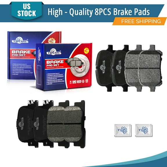 YXPCARS D707 D835: 8PCS Front and Rear Ceramic Brake Pads Set for Lexus ES300 Toyota Camry 2000-2001