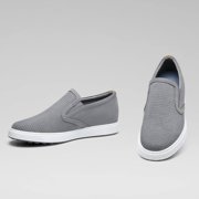 CMR CHAMARIPA Gray Nubuck Elevator Shoes For Men - Mens Casual Slip-On Shoes To Look Taller 6 CM / 2.36 Inches