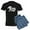 With Blue Strpe Pant, variant on - Zombies Just Want Hugs Men's Dark Pajamas - Men's Dark Loose Fit Cotton Pajama Set