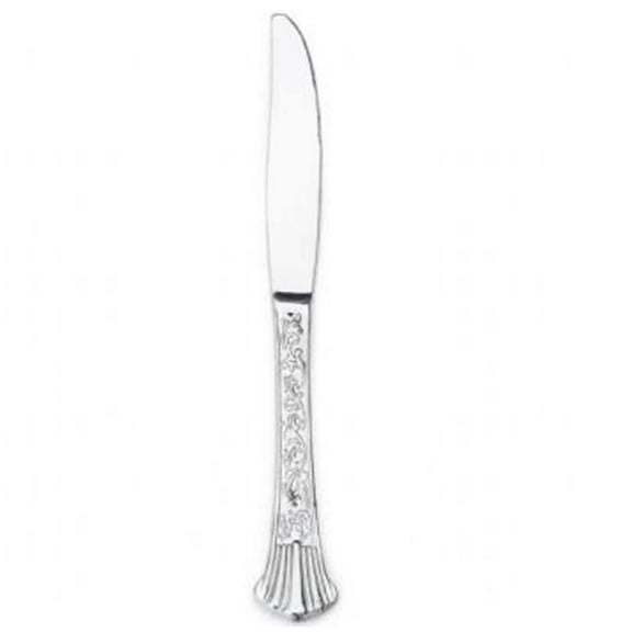 Simcha Silver Plastic Knives 20Ct