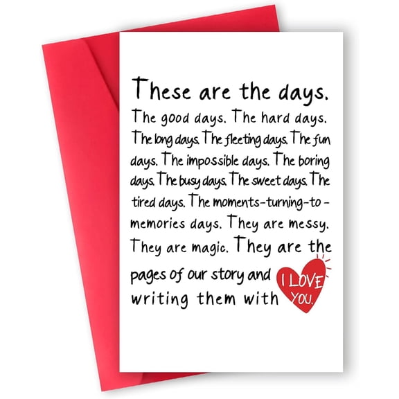 Valentines Day Card for Him Her, Romantic Valentines Day Card for Husband, Valentine's Day Card Gifts for Boyfriend, Anniversary Card Gifts for Men, Birthday Cards for Women, Love Card