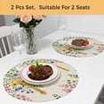 thumbnail image 5 of Spring Flowers Blossom Round 13 Inch Placemats Set of 2, Pastoral Farmhouse Botanical Rustic HeatResistant Non Slip Place Mats for Dining Table, Wipeable Braided Kitchen Table Mats for Housewarming, 5 of 9