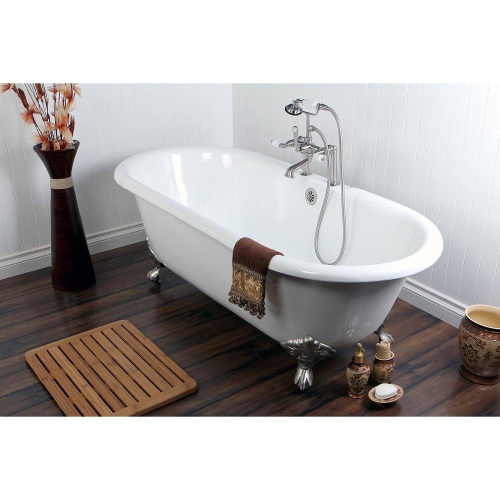 Kingston Brass Double Ended Cast Iron 66inch Clawfoot Bathtub with