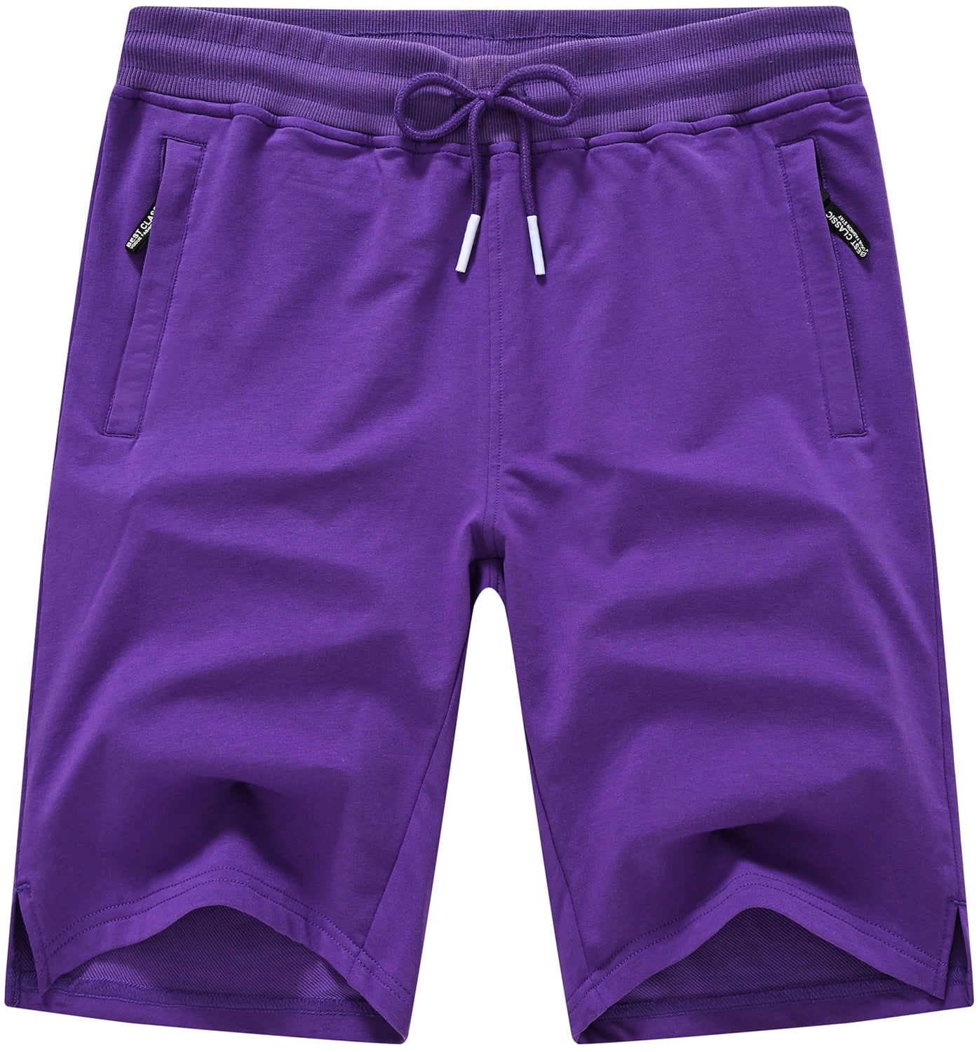 QPNGRP Men's Workout Stretch Shorts Casual Drawstring Elastic Zipper