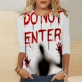thumbnail image 2 of T-shirt Imprimé Halloween pour Femmes Col Rond Manches Confortables pour Fête Tenue Décontractée, 2 of 5