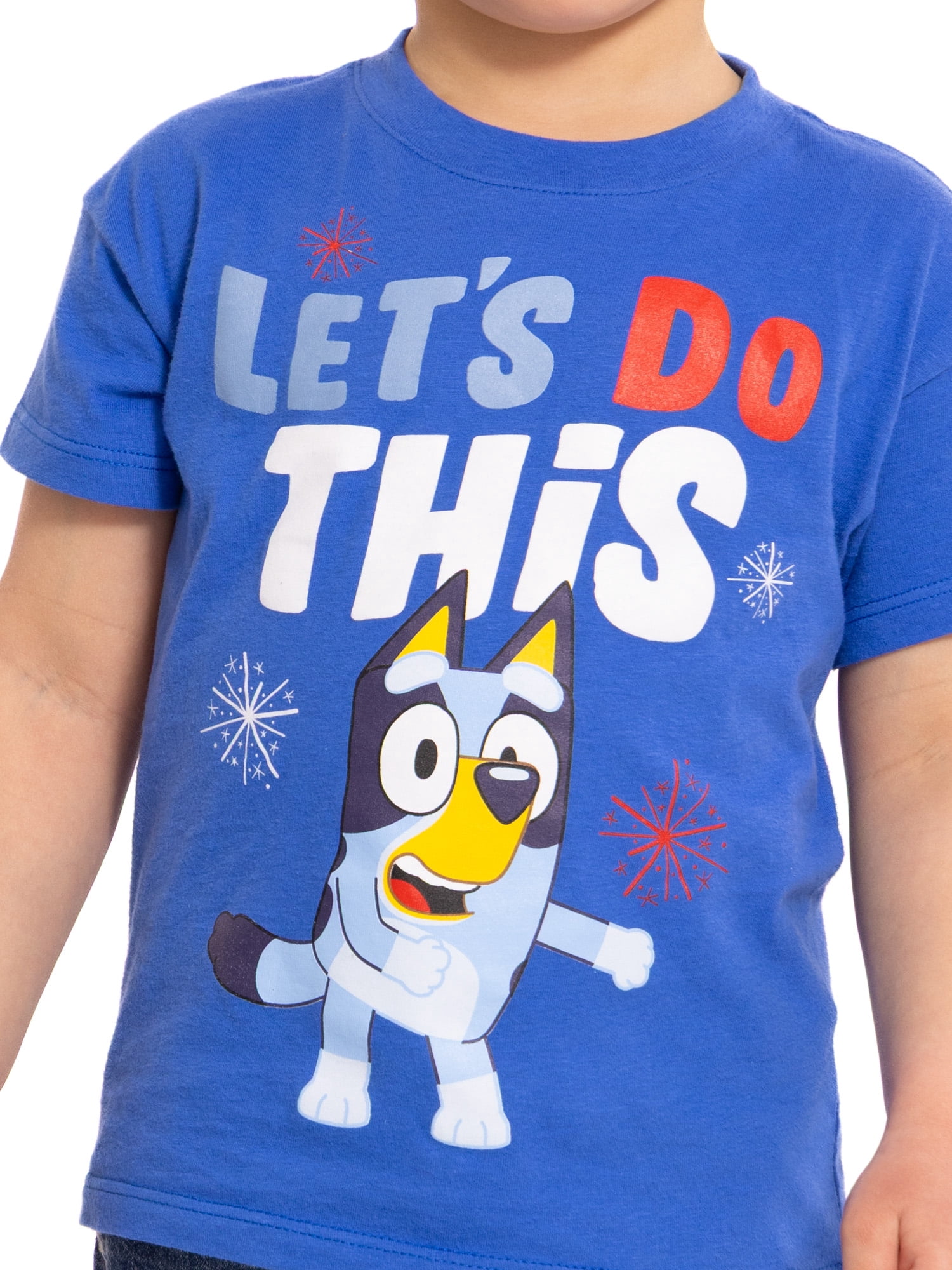 Bluey Toddler Graphic Americana Crewneck Tee with Short Sleeves, Sizes 12M-5T