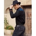 thumbnail image 4 of COOFANDY Men's Western Cowboy Shirt Embroidered Long Sleeve Slim Fit Casual Cotton Button Down Hippie Shirts with Pockets, 4 of 6