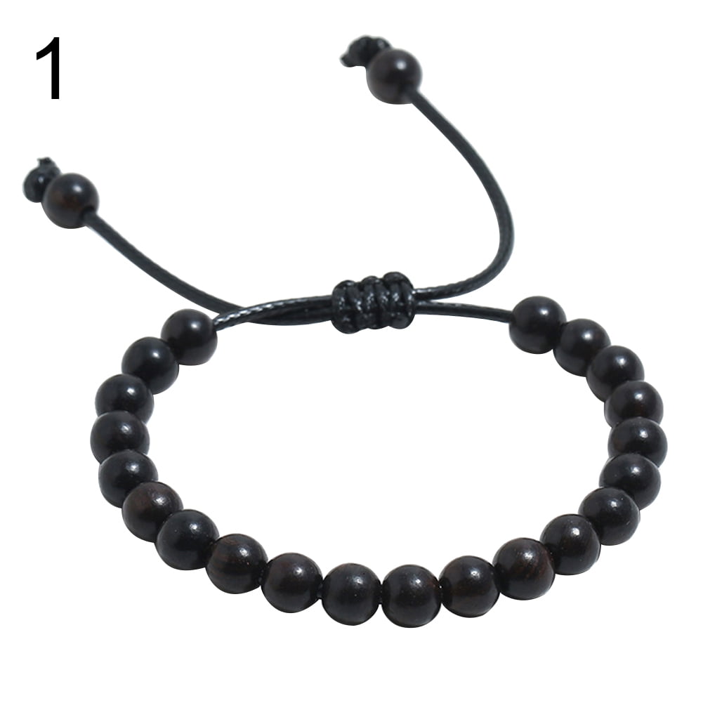 Unisex macrame bracelet with wooden beads