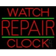 thumbnail image 1 of Red Watch Repair Clock LED Neon Sign 24 x 31 - inches, Clear Edge Cut Acrylic Backing, with Dimmer - Bright and Premium built indoor LED Neon Sign for Computer & Electronics store decor., 1 of 7