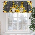 thumbnail image 5 of Sunflower Kitchen Valances for Windows Farmhouse Bee Gnome Black Rod Pocket Curtain Valances for Living Room Bedroom Cafe Window Treatment, 1 Panel, 60x18 Inch, 5 of 7
