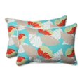 thumbnail image 1 of Pillow Perfect 592282 Indoor-Outdoor Avia Surf Over-Sized Rectangular Throw Pillow, Blue - Set of 2, 1 of 1