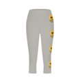 thumbnail image 3 of ATENAR Womens Yoga Pants, High Waist Floral Print Cropped Pants Women Gray 2XL, 3 of 3