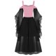 thumbnail image 4 of mfyjkho Vestidos para mujer, Vestido gótico de Halloween para mujer, con tirantes, hombros descubiertos y encaje de malla y retazos Vestidos de playa para mujer s, 4 of 7