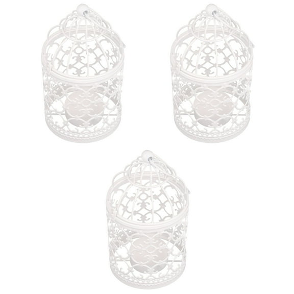 3 Pieces Lantern Decoration Vintage Home Candle Holder Stick White