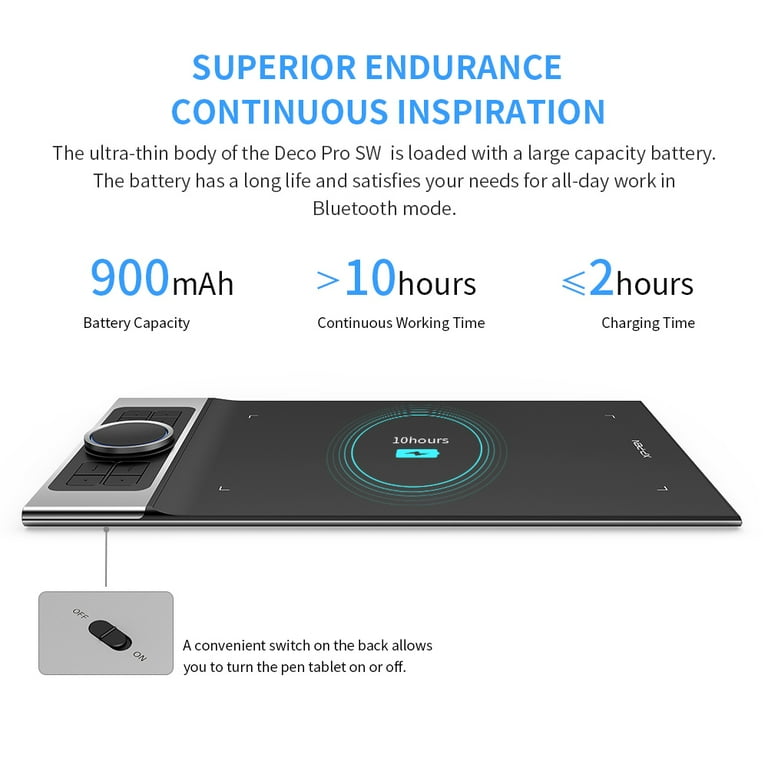 XPPen Deco Pro Bluetooth Graphics Tablet 11x6in Wireless Digital