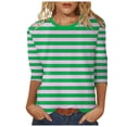 thumbnail image 1 of Hauts pour Femmes Chemises Mi-Longues Manches Trois-Quarts T-Shirts Graphiques T-Shirts Décontractés Col Rond Tuniques Ensemble Femmes Course Manches Longues T-Shirts Athlétiques Amples Femmes, 1 of 4