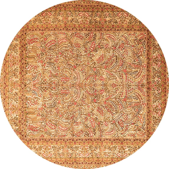 Ahgly Company Indoor Round Persian Orange Traditional Area Rugs, 6' Round