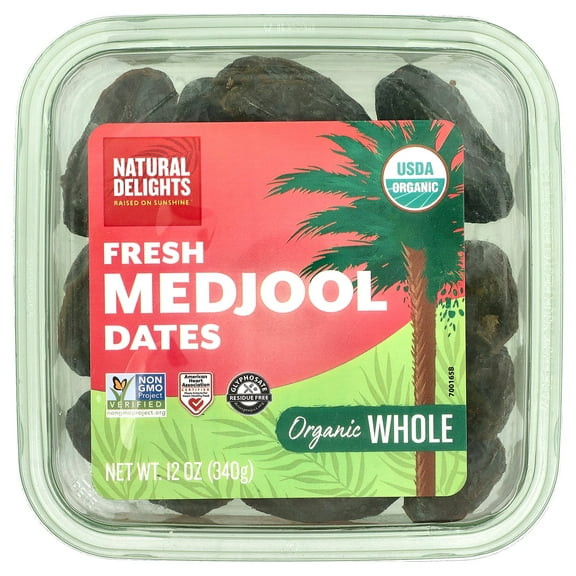 Natural Delights Organic Fresh Medjool Dates, Whole  , 12 oz (340 g)